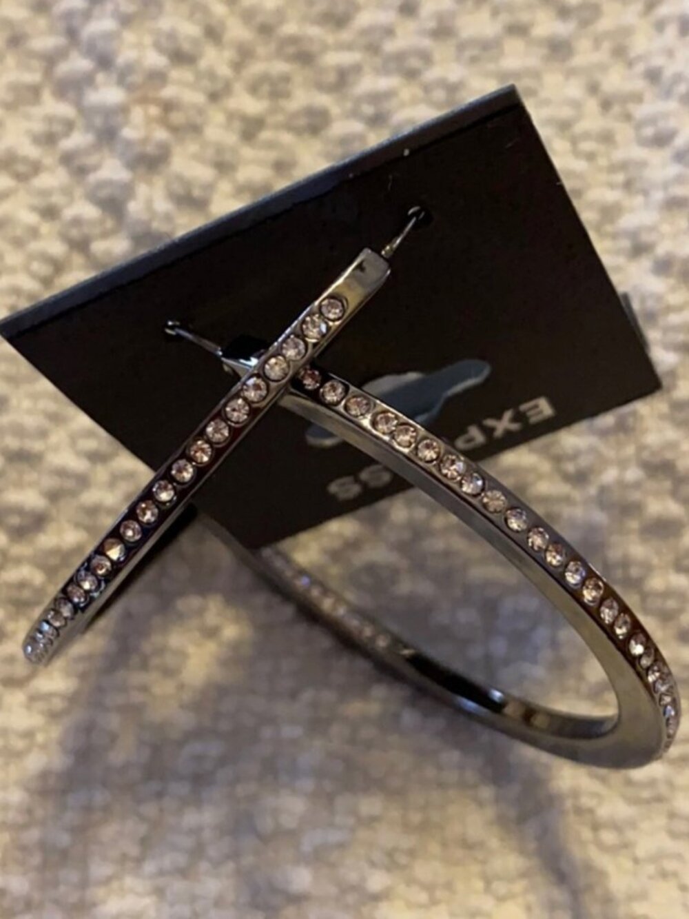 Express Pave Hoop Earrings